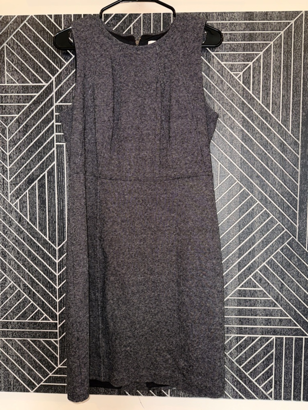 LOFT Sleeveless Midi Sheath Dress in Charcoal Gray